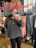 Charcoal Ribbed Knit Sweater