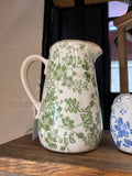 Ceramic Pitcher with Green Floral