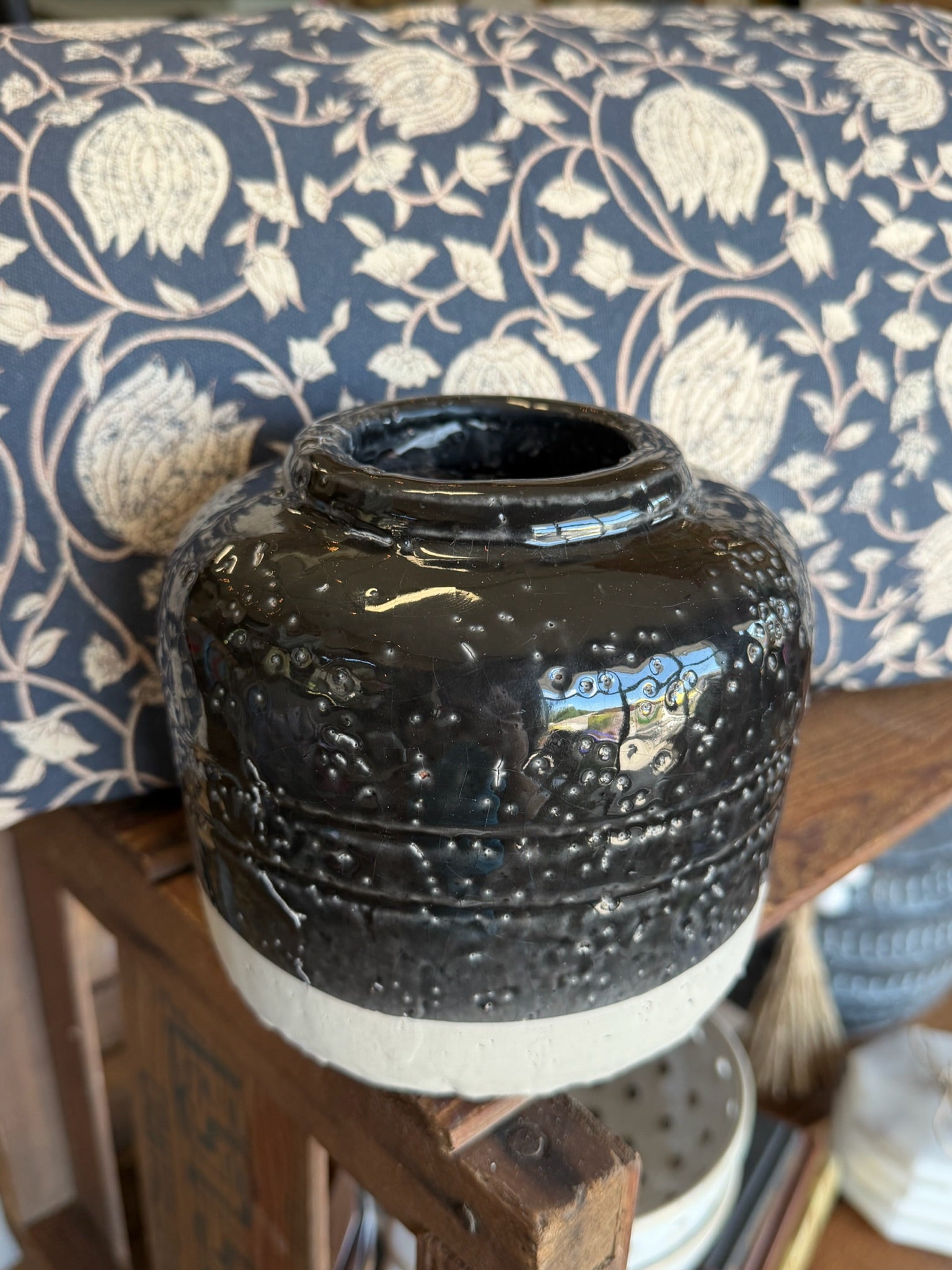 Black Stoneware Vase