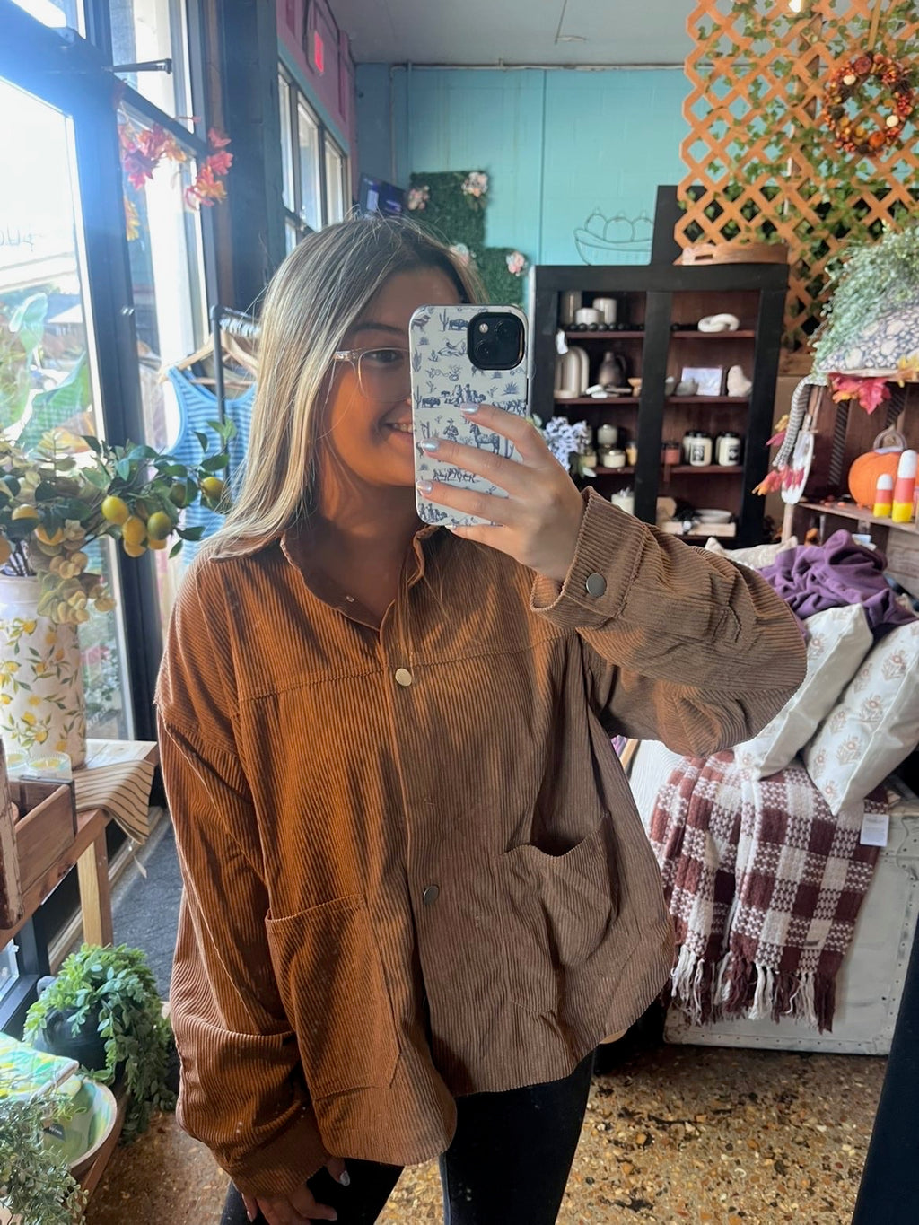 Camel Corduroy Shacket