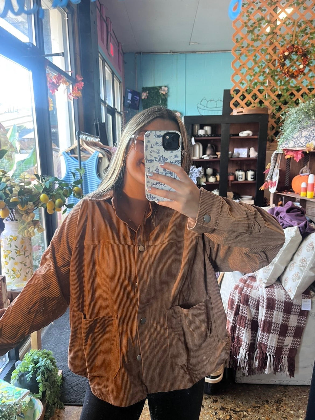 Camel Corduroy Shacket