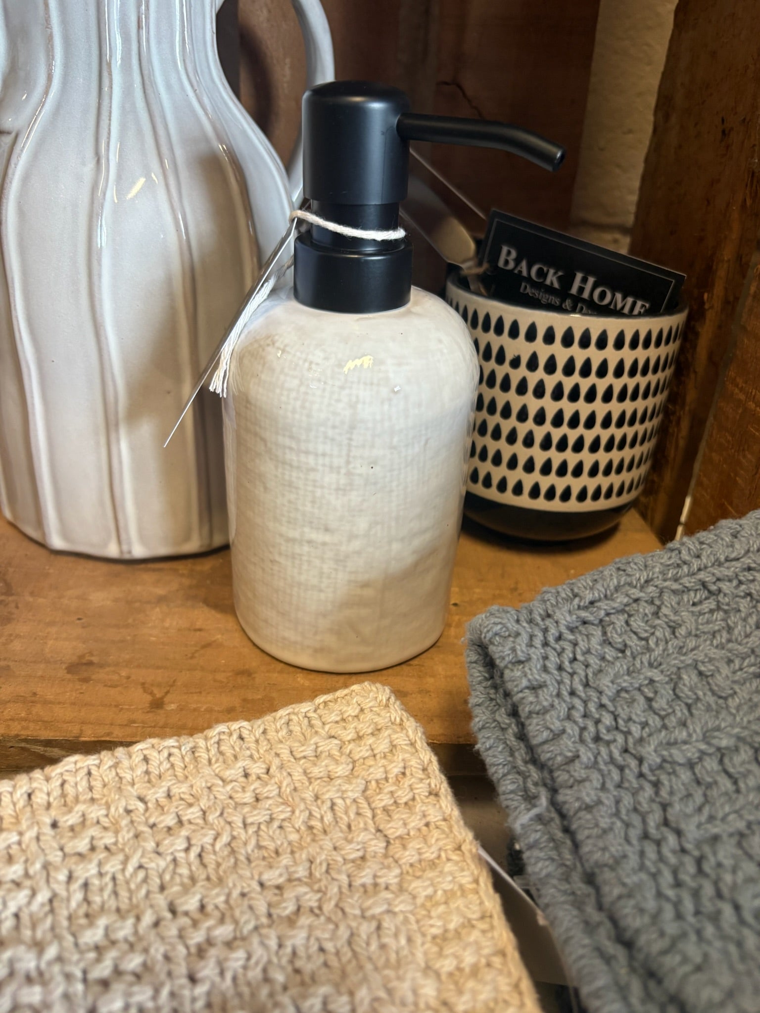 White Soap Pump