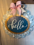 Hello Scalloped Sign