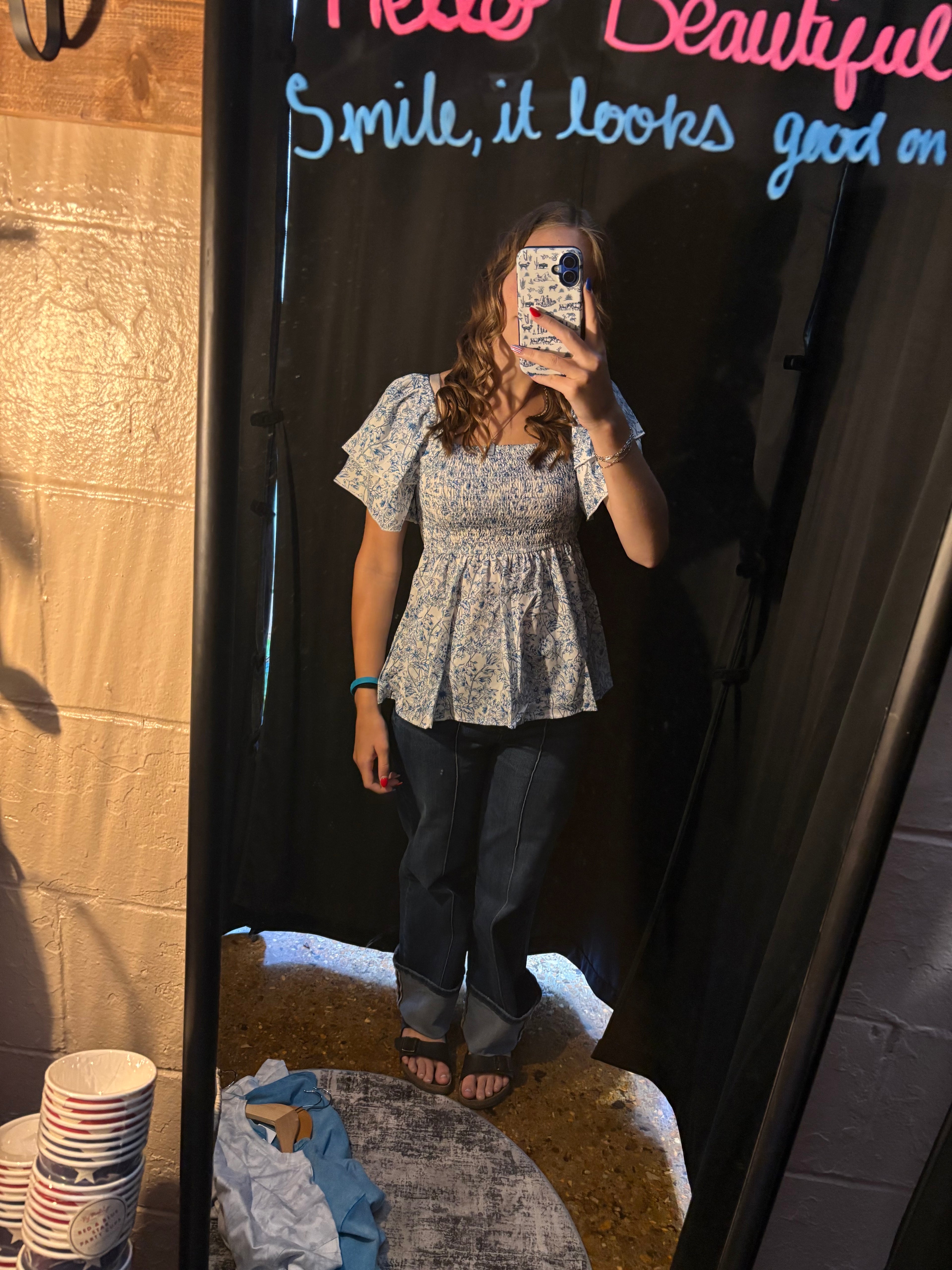 Floral Ruffle Top