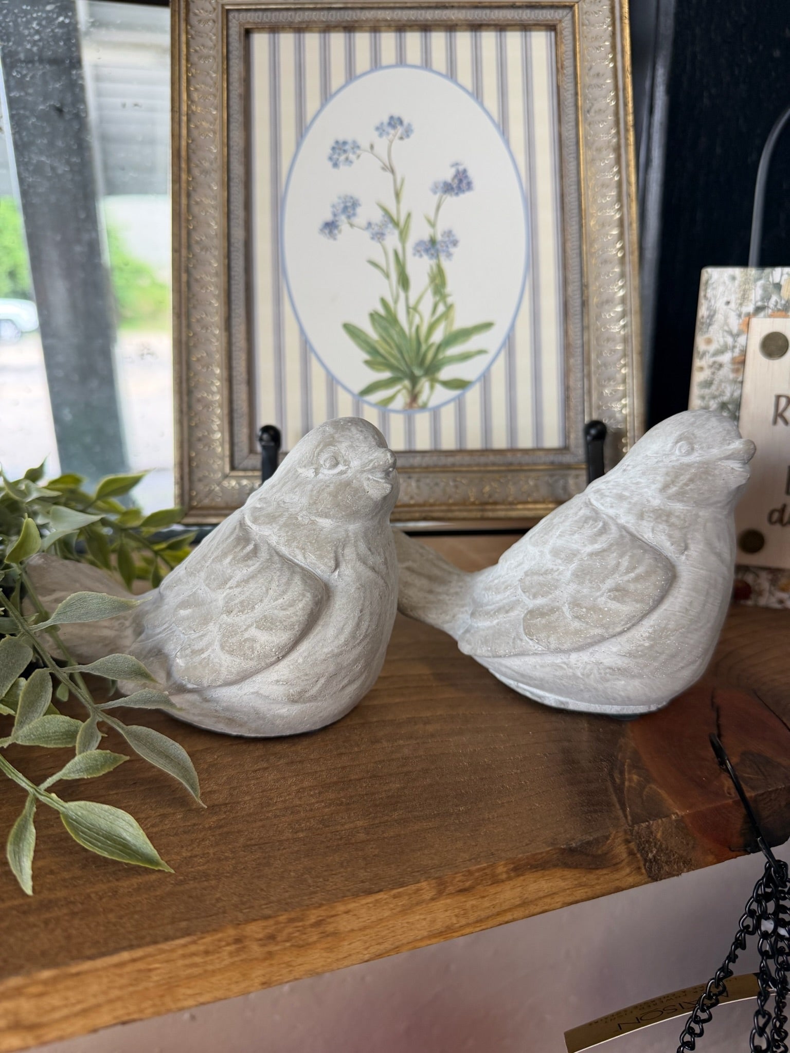 Cement Bird Figurines