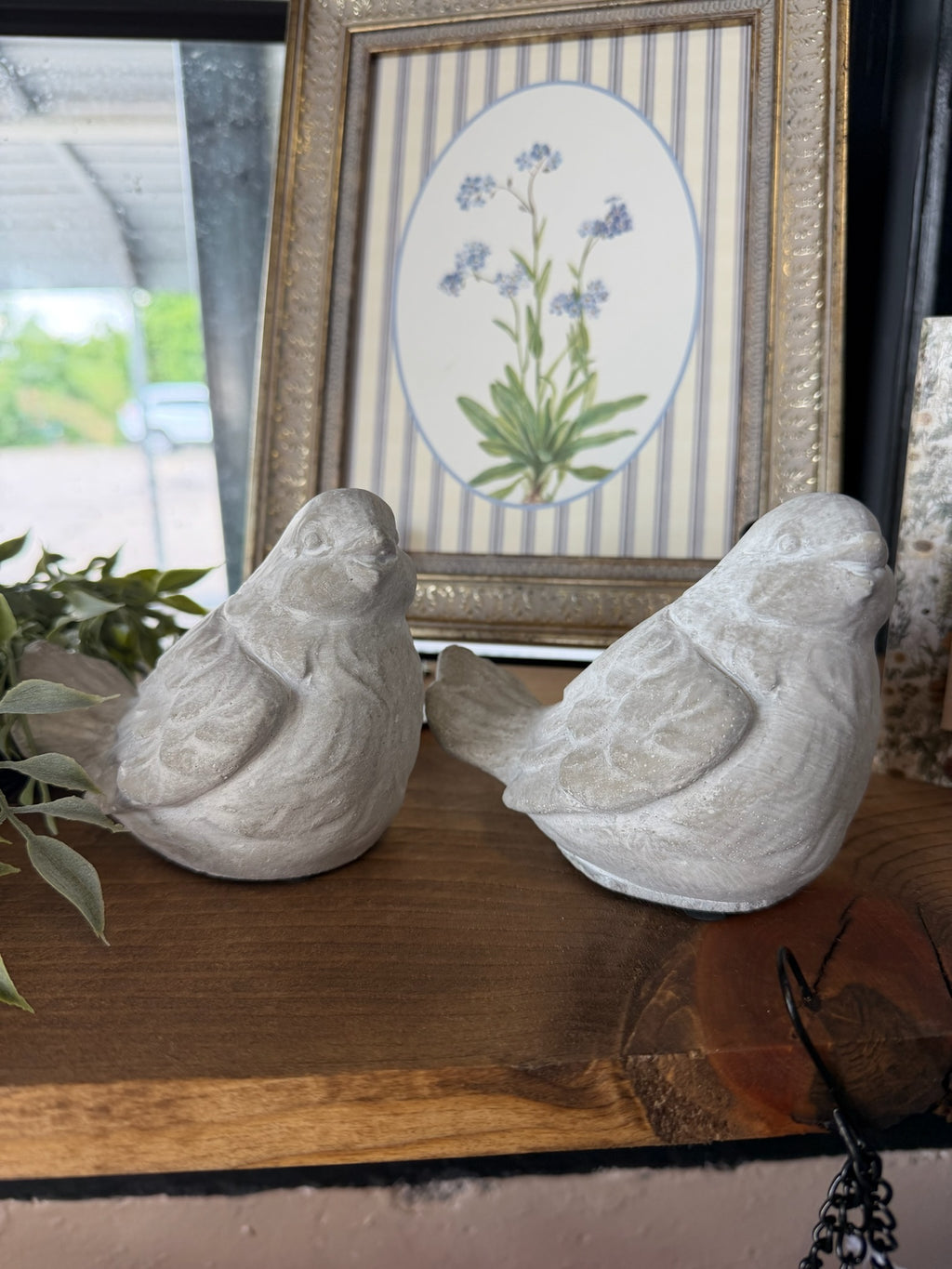 Cement Bird Figurines