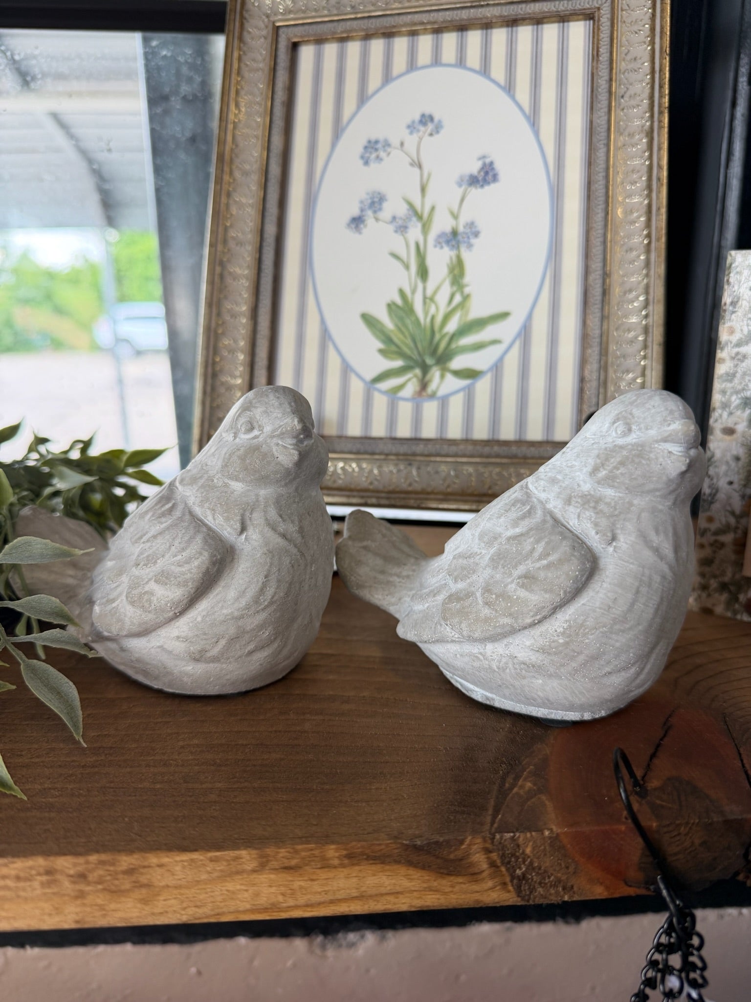 Cement Bird Figurines