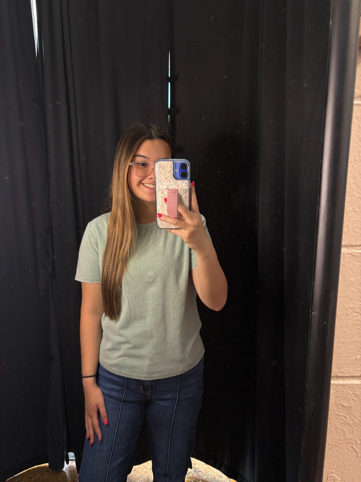 Mineral Wash Short Sleeve Crew Neck Top