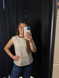Brown Striped Loose Tank