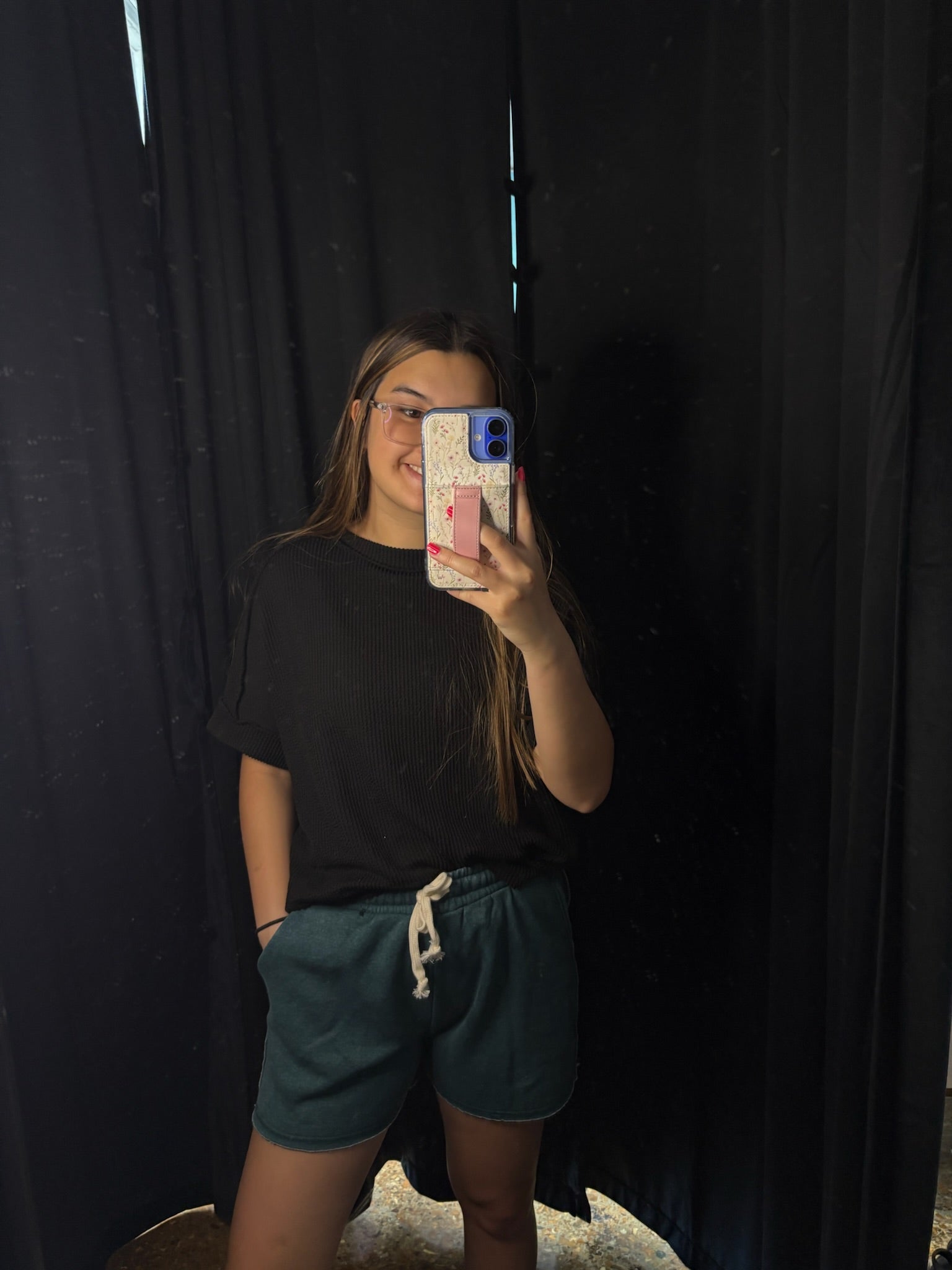 Teal Drawstring Shorts