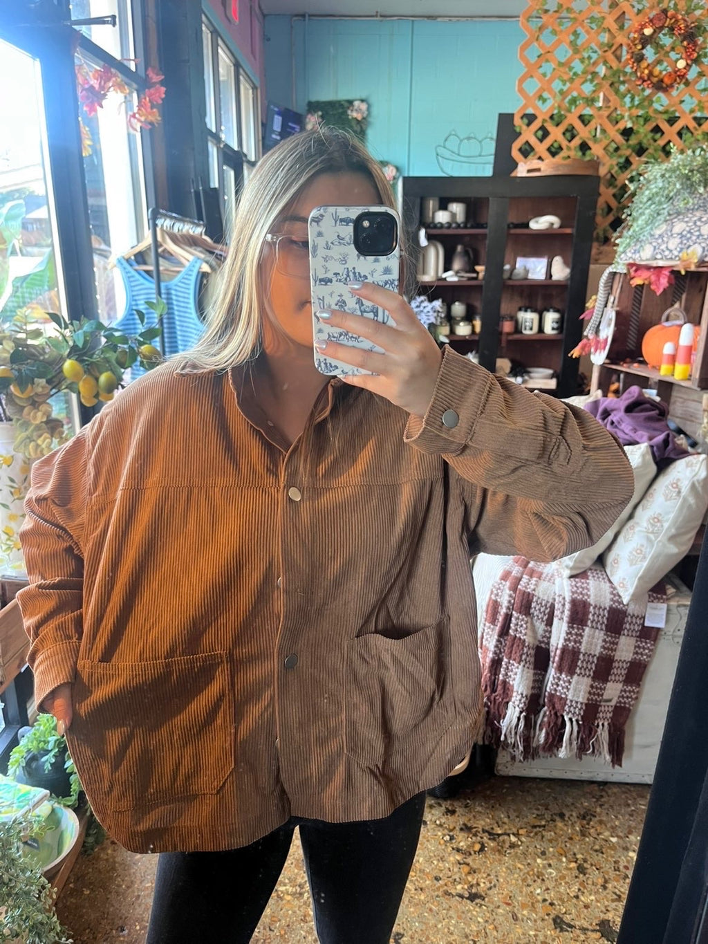Camel Corduroy Shacket