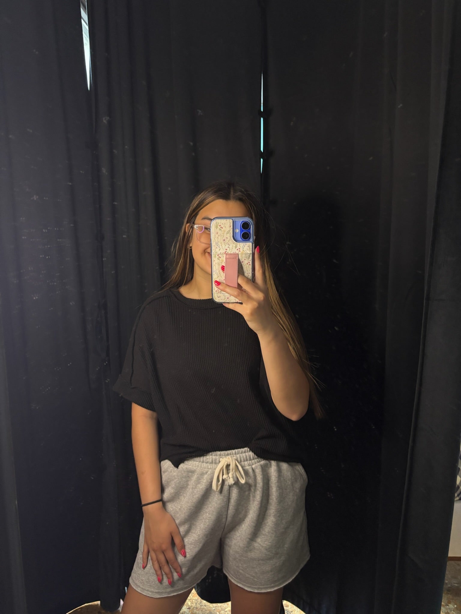 Gray Drawstring Shorts