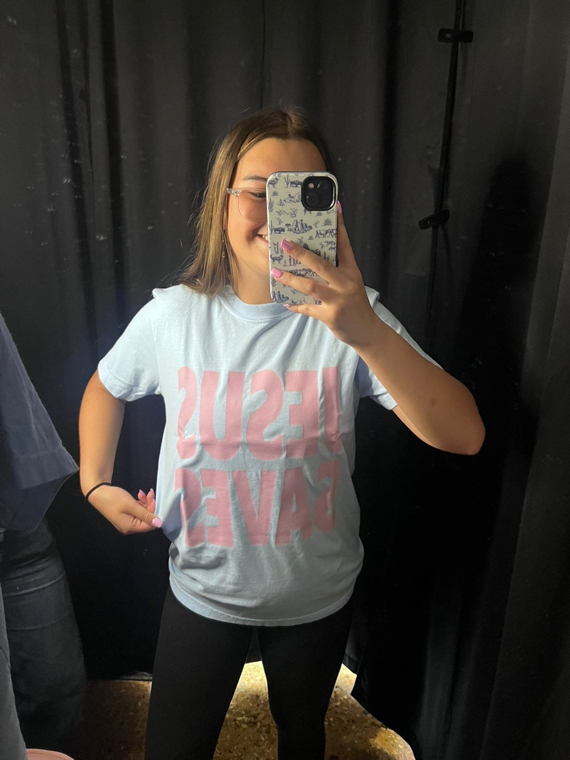 Light Blue Jesus Saves