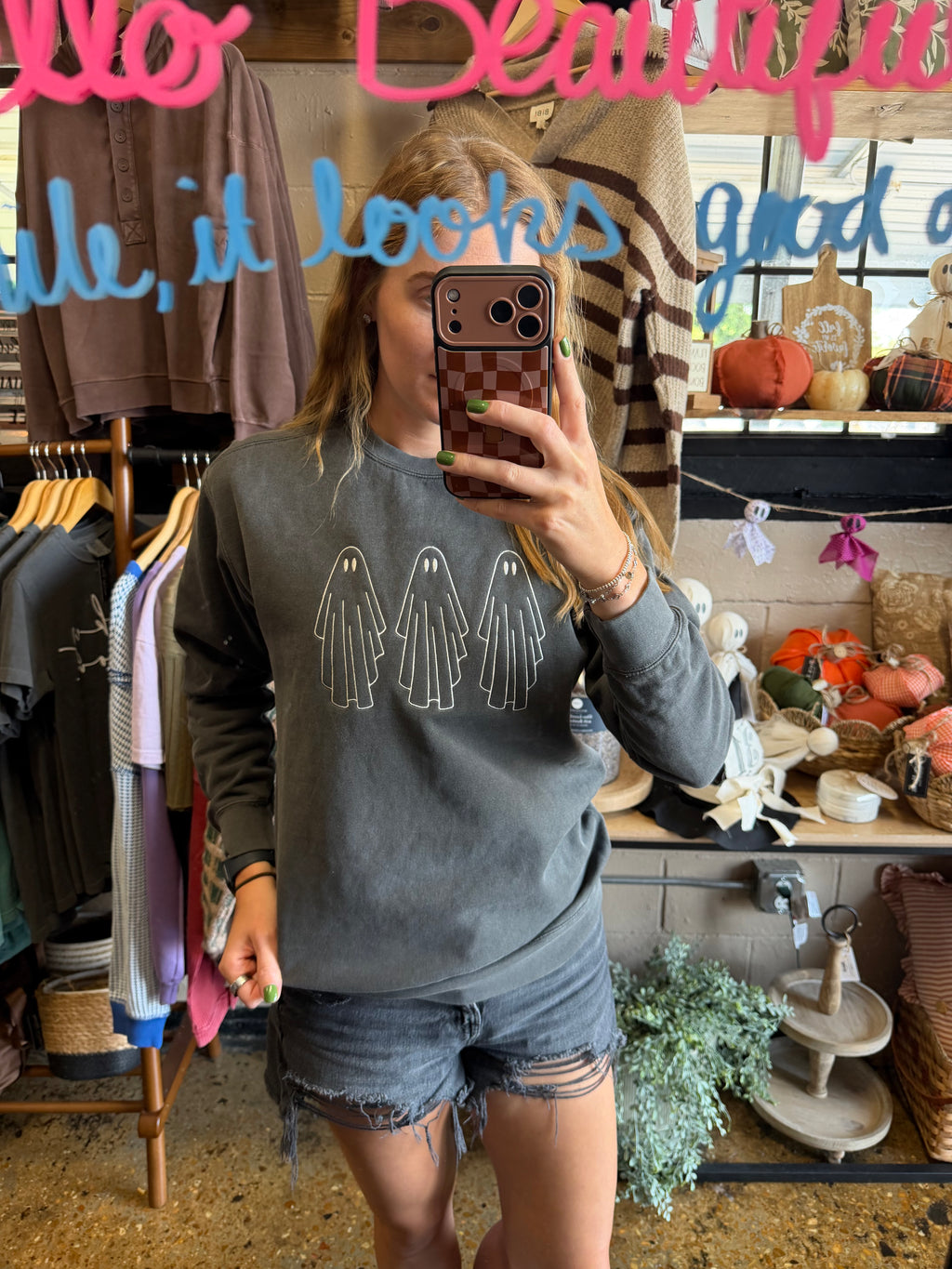 3 Ghost Embroidered Sweatshirt