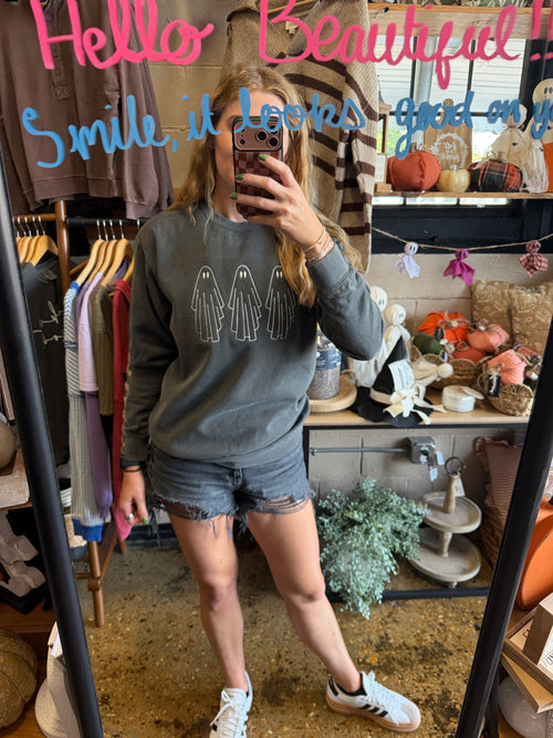 3 Ghost Embroidered Sweatshirt