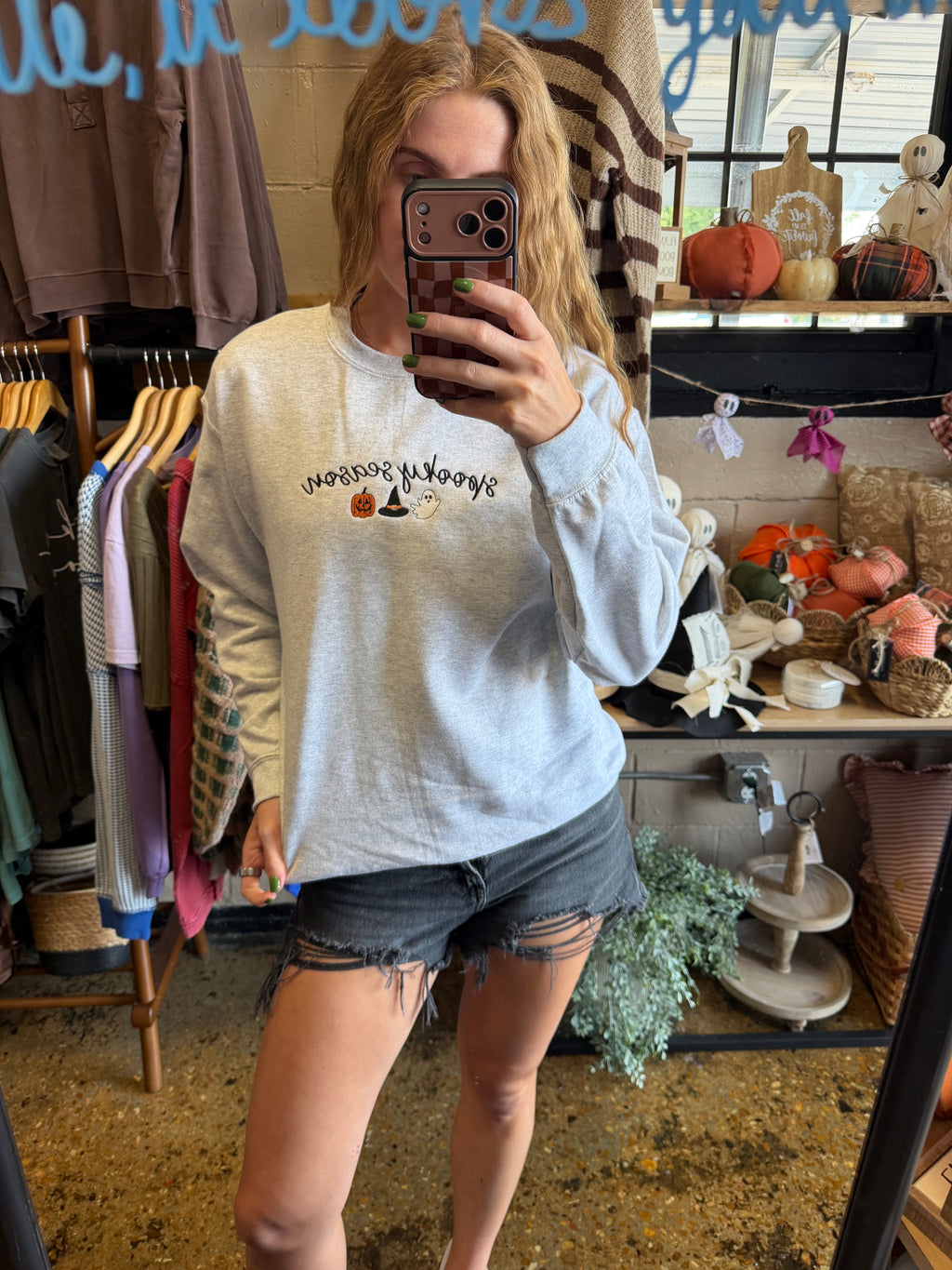 Spooky Season Embroidered Sweatshirt