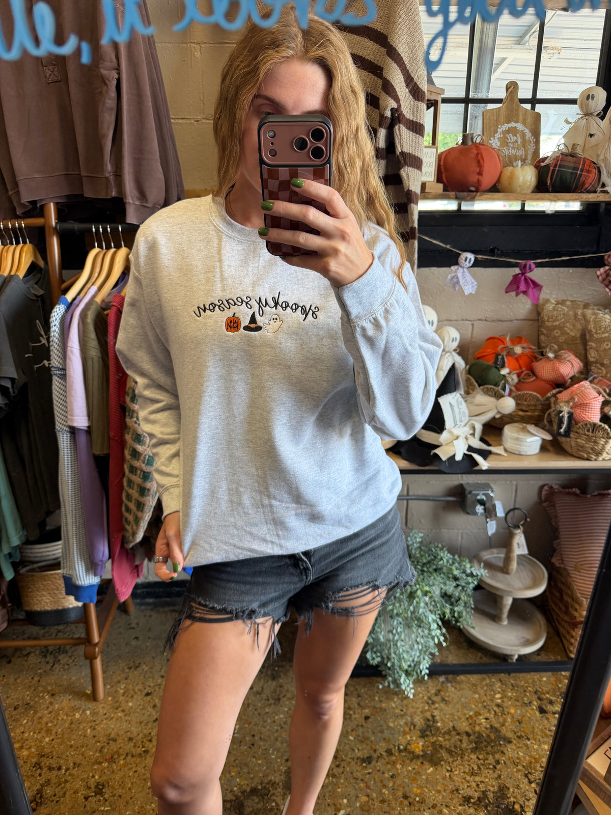 Spooky Season Embroidered Sweatshirt