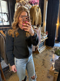 Black V Neck Sweatshirt