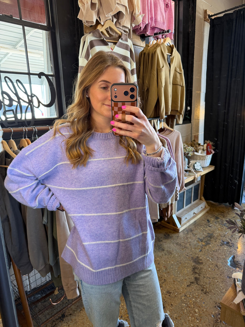Lilac Striped Sweater
