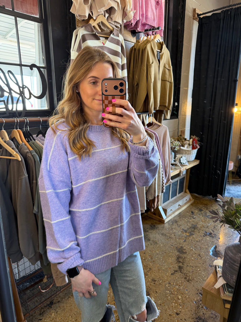Lilac Striped Sweater