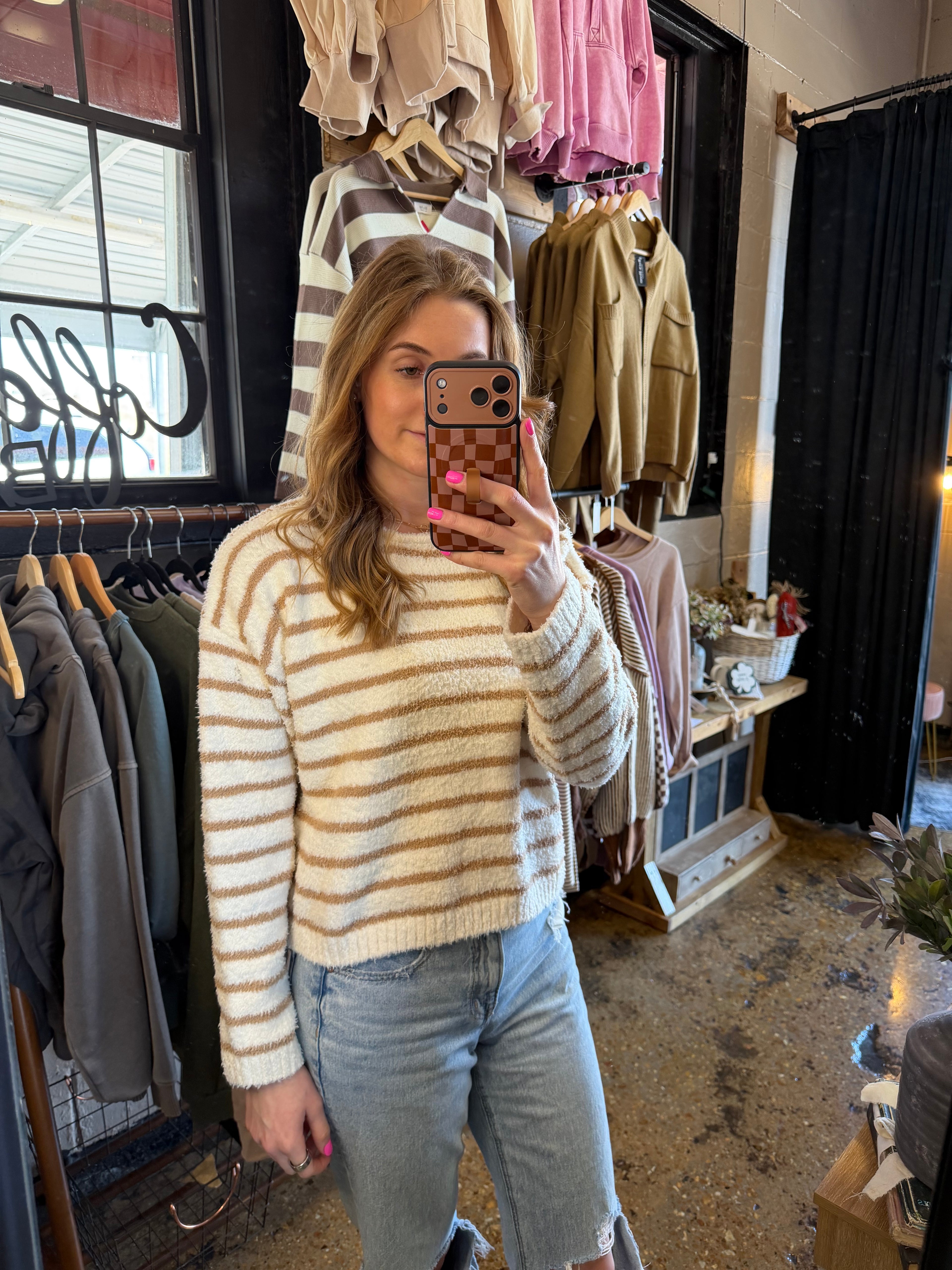 Ivory Striped Sweater