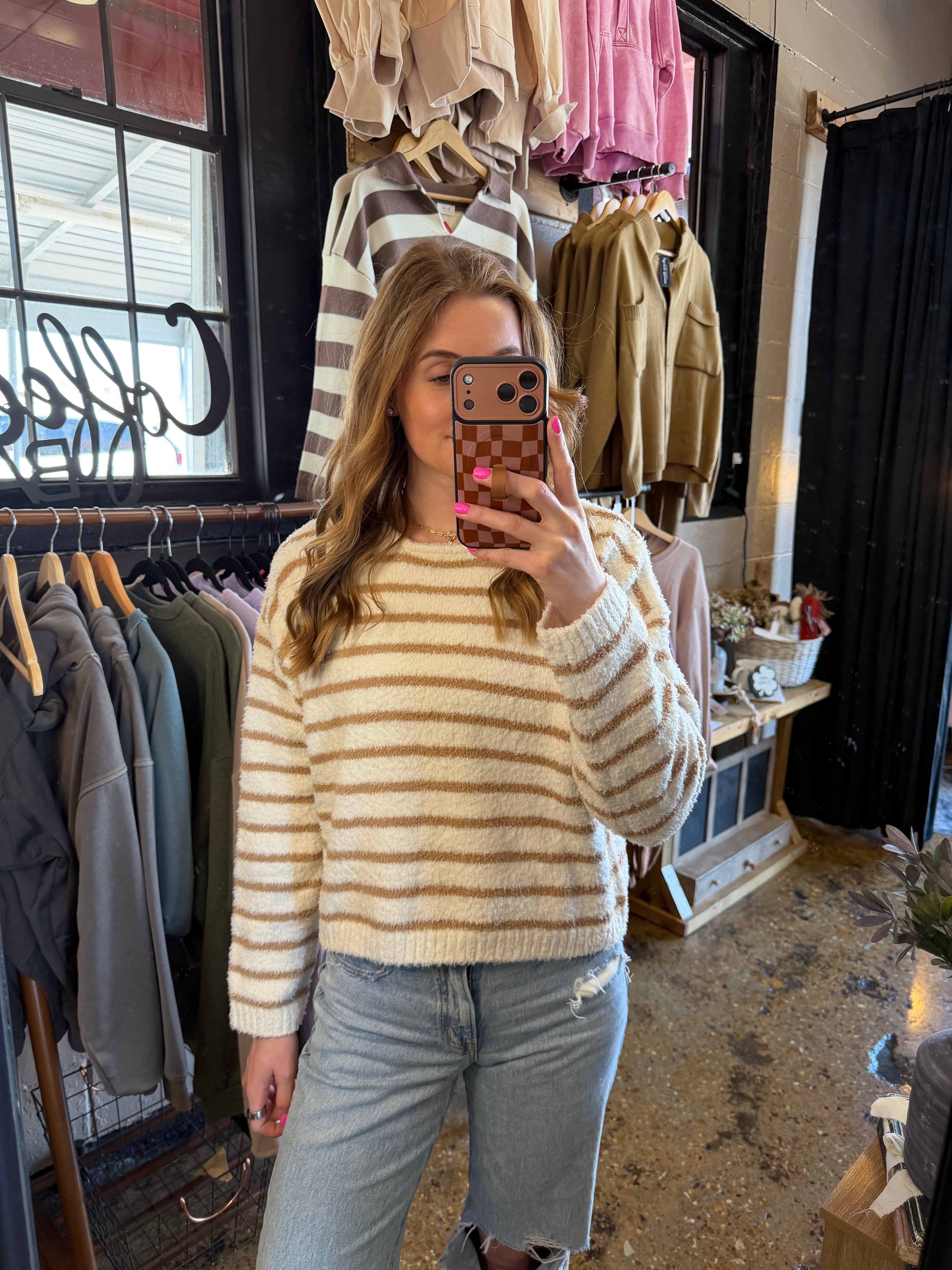 Ivory Striped Sweater