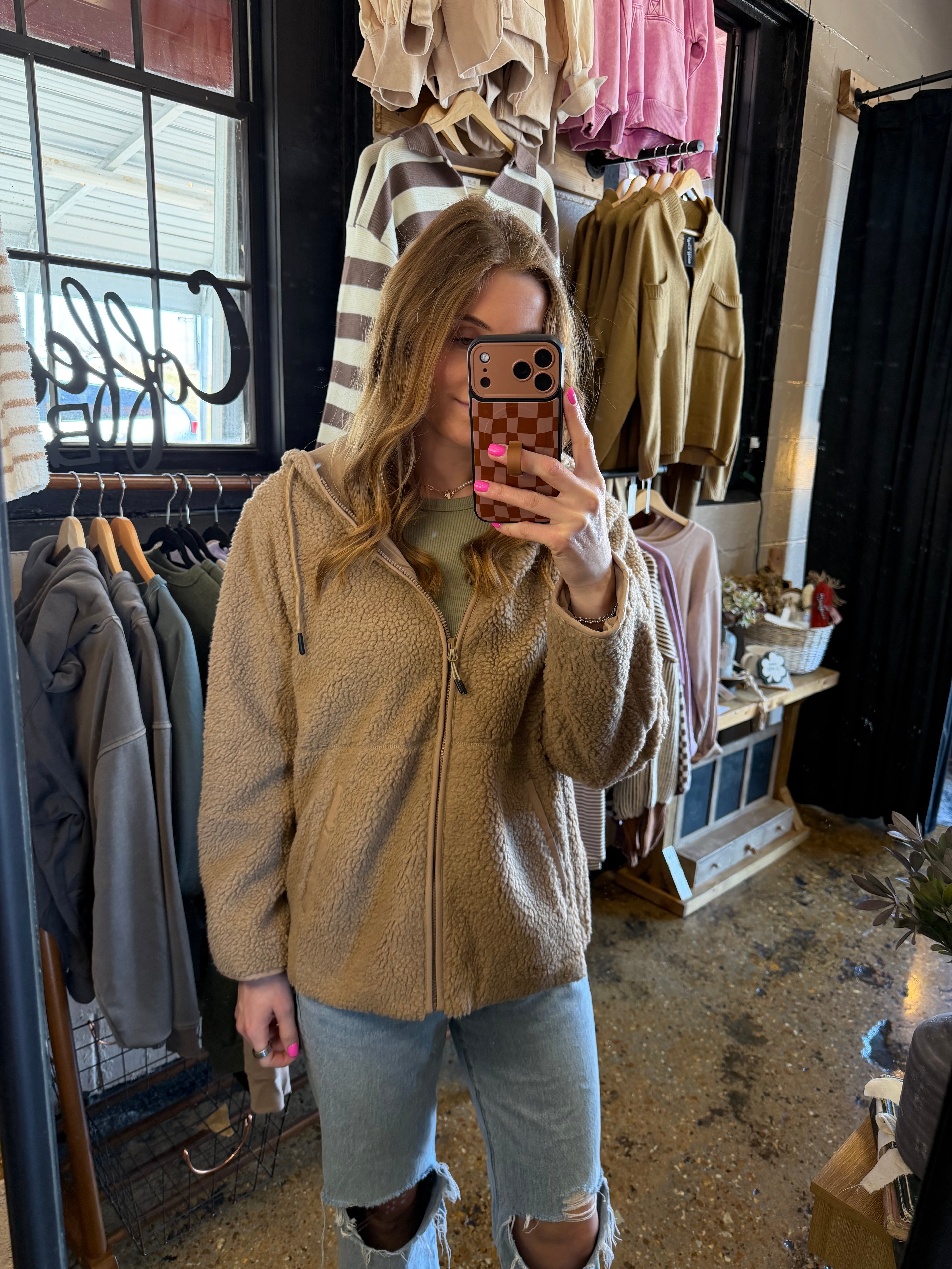 Fleece Khaki Jacket