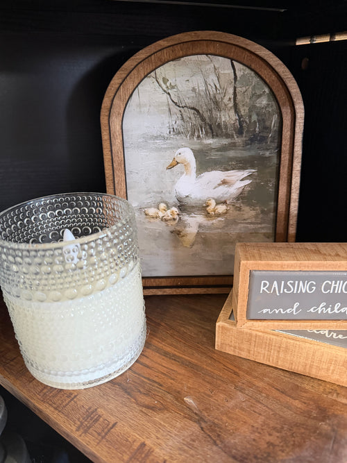 4" Glass Candle with 3D Dotted Flame