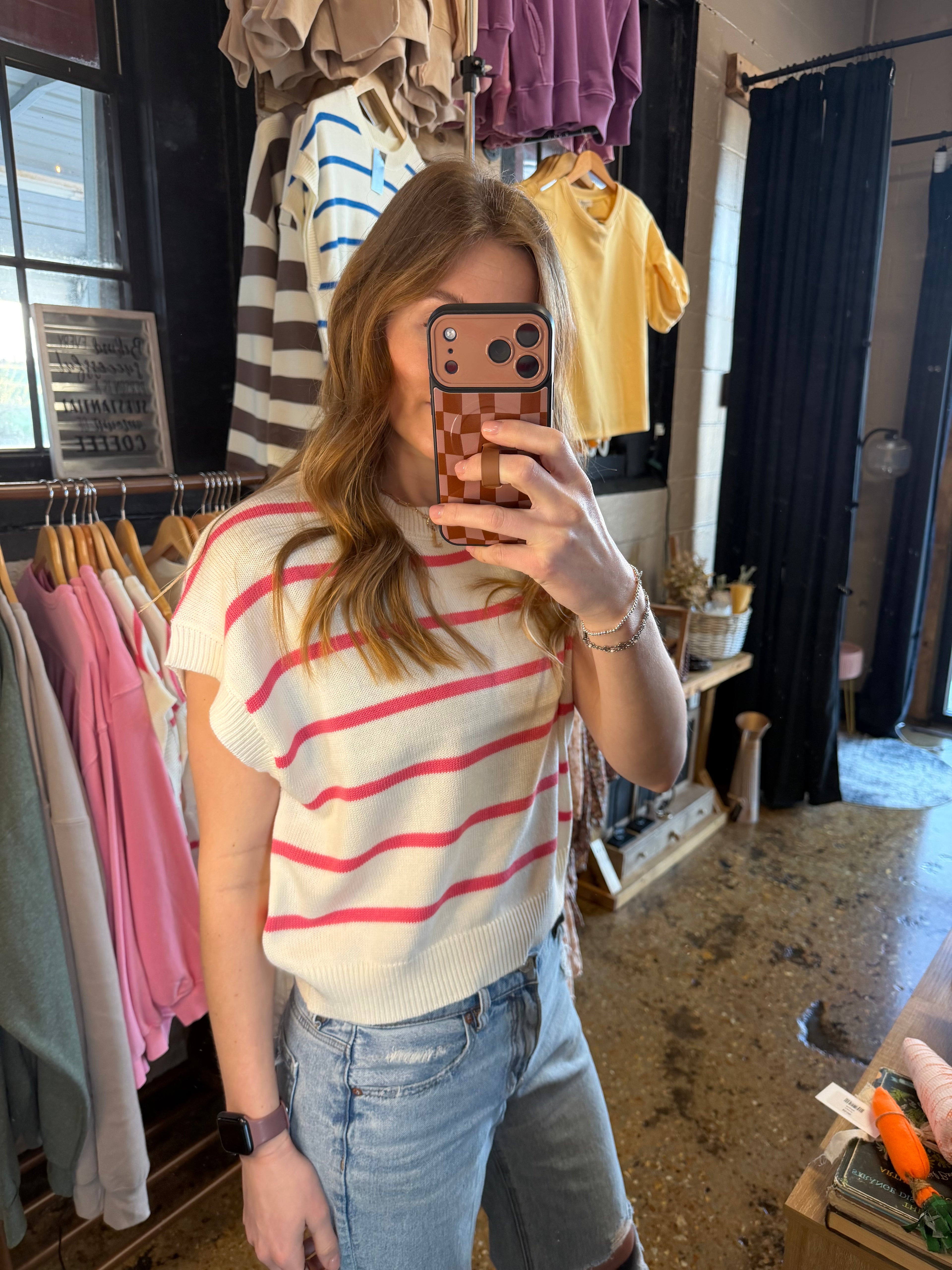 Striped Taffy Knit Top