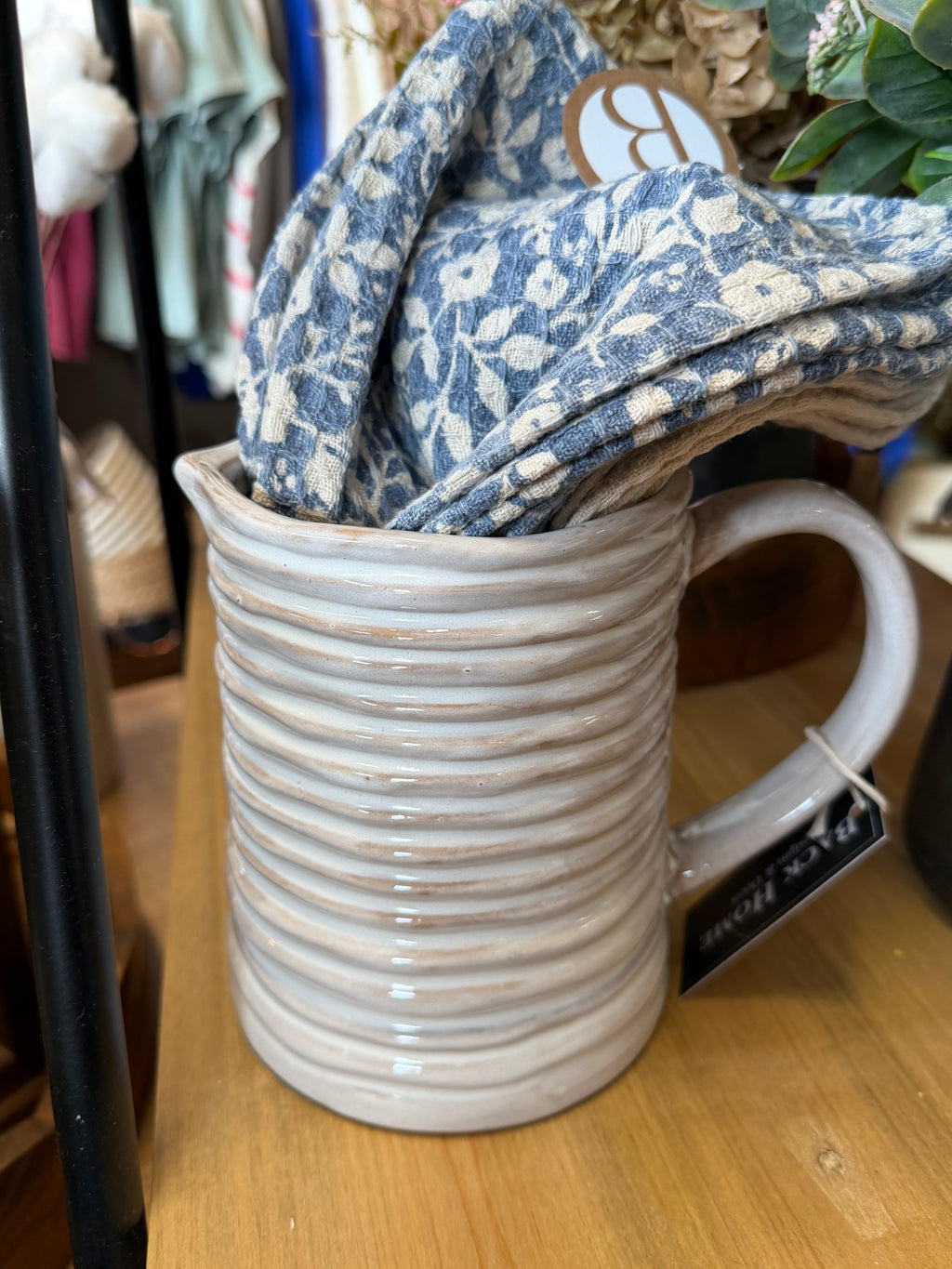 Rope Stoneware Pitcher