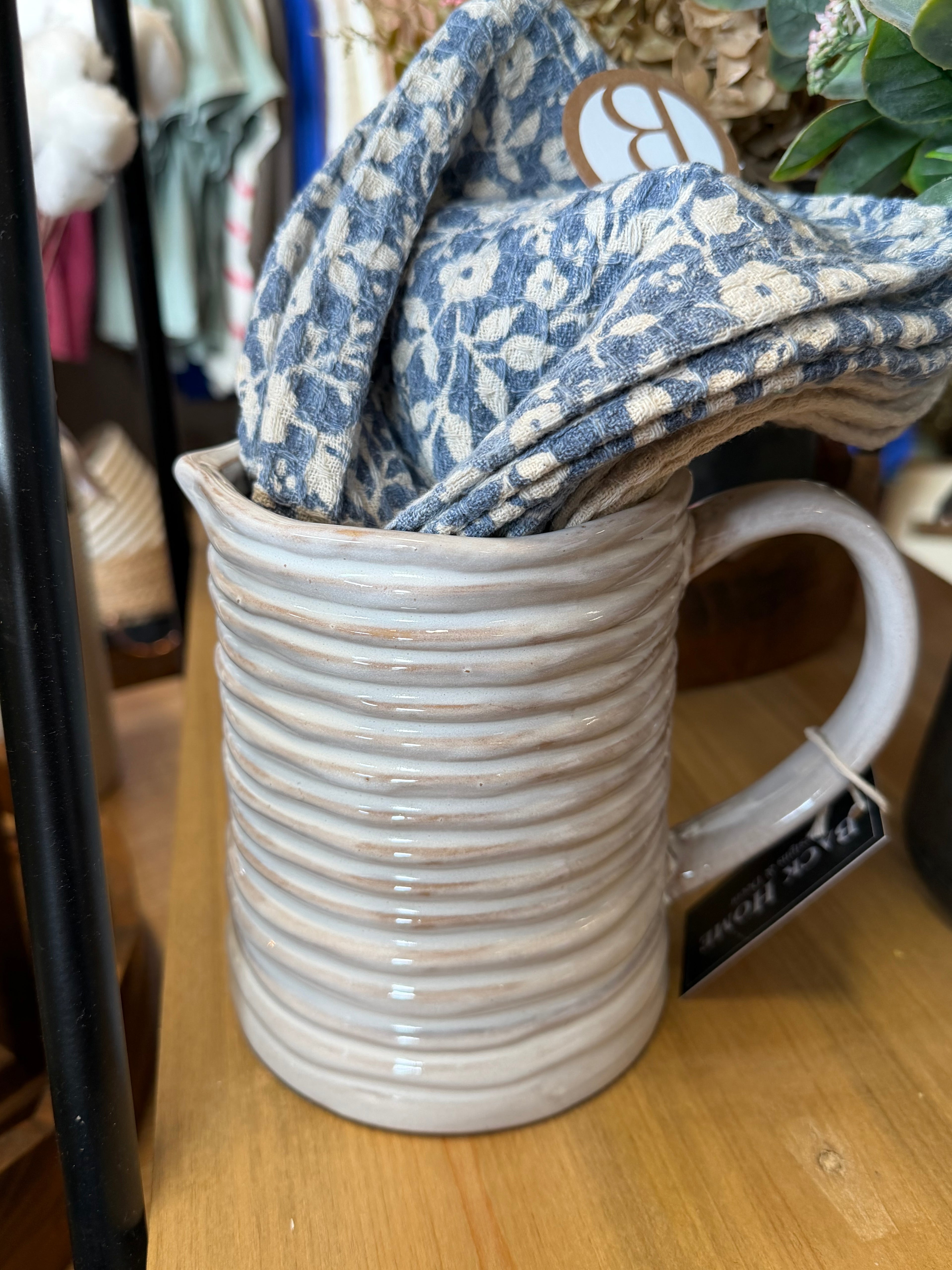 Rope Stoneware Pitcher