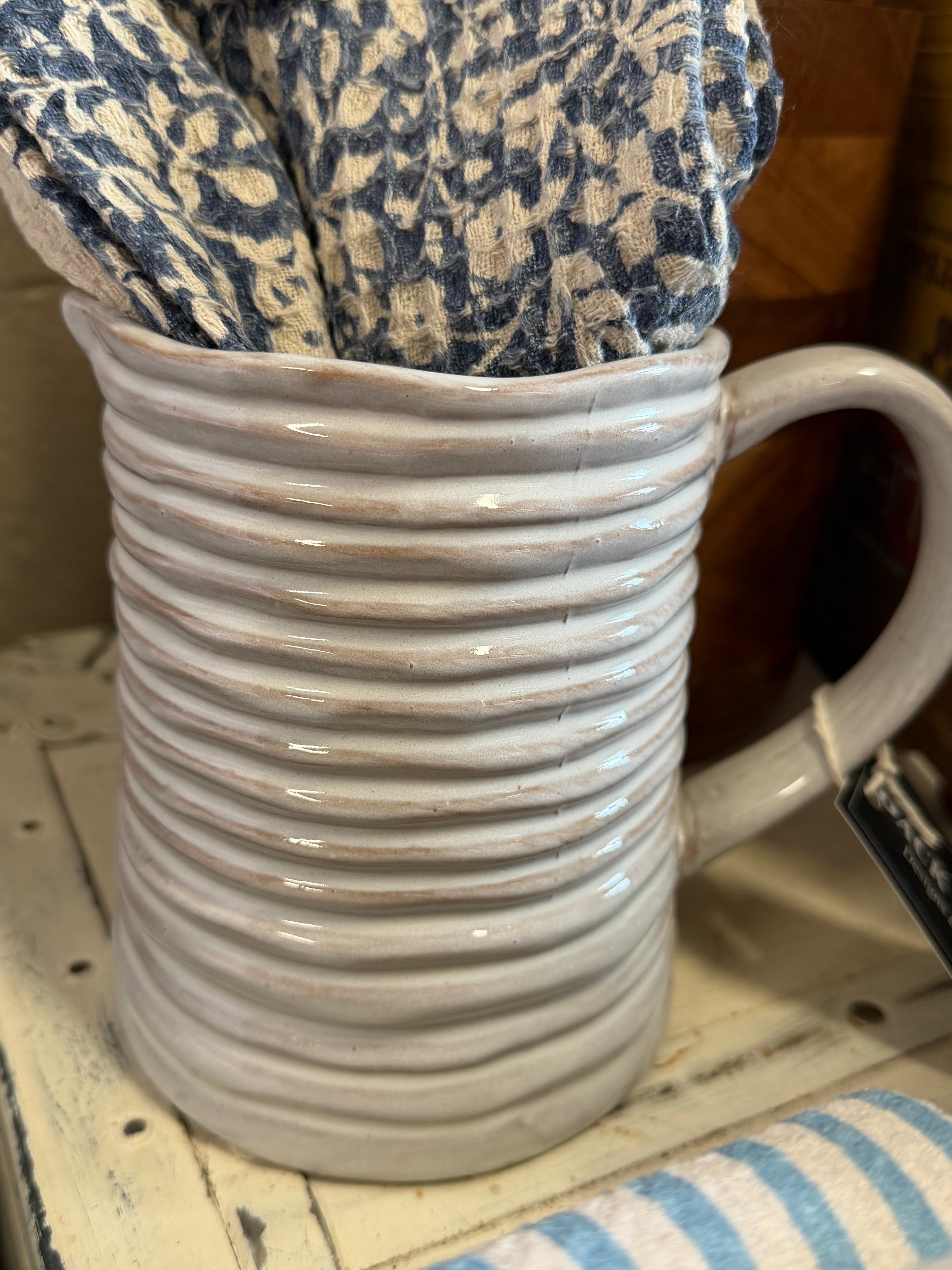 Rope Stoneware Pitcher