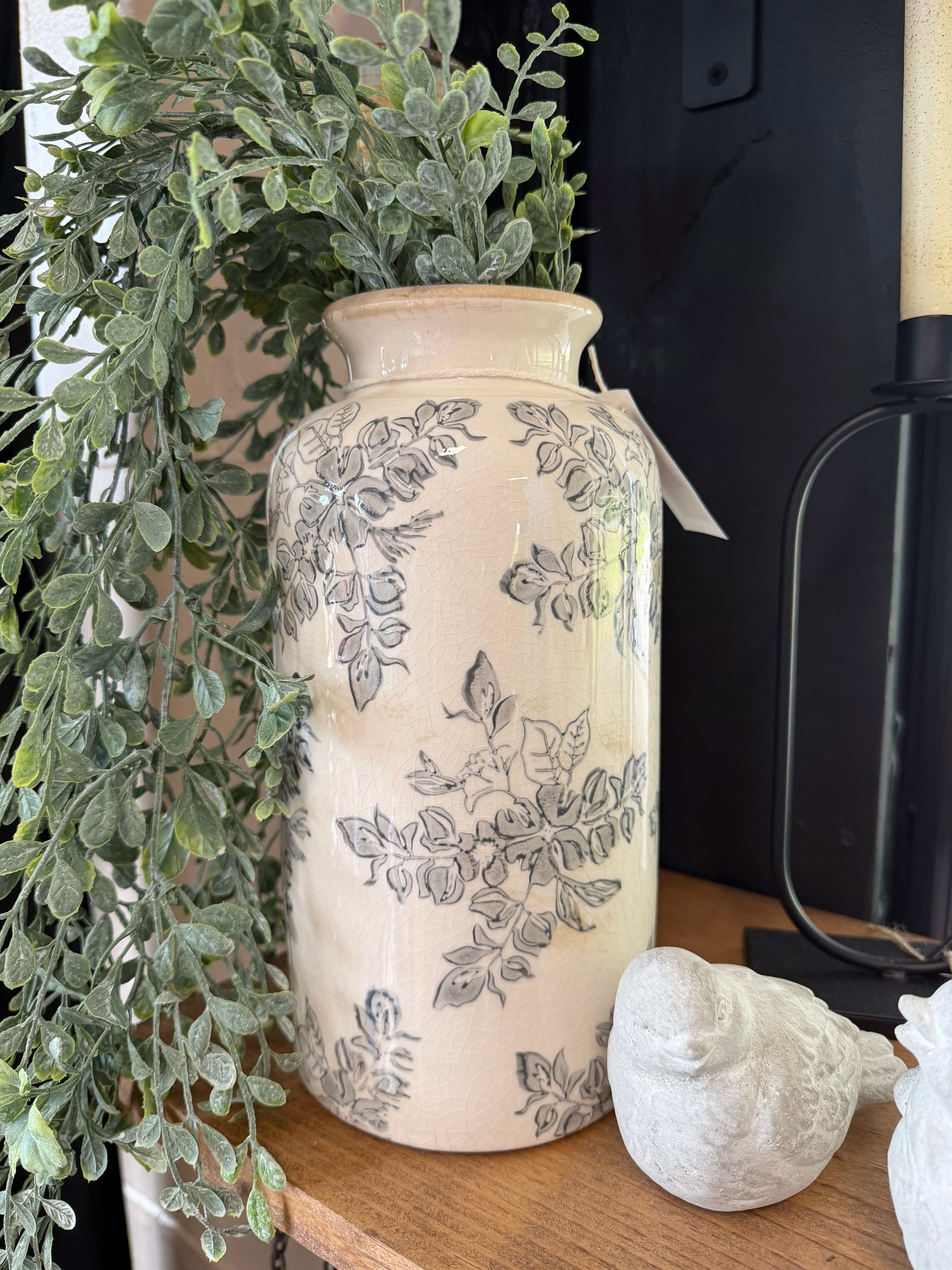Midnight Floral Decorative Vase